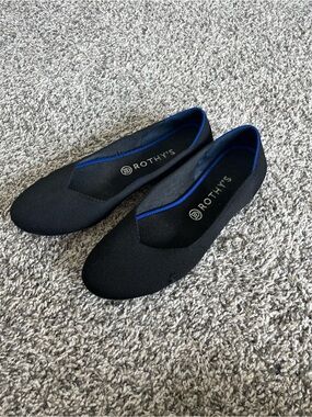 Well loved Rothy's Black Slip-On Flats